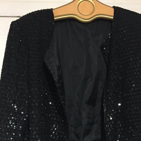 VINTAGE FRANK USHER SILK SEQUIN JACKETS SIZE 8 - Picture 1 of 8